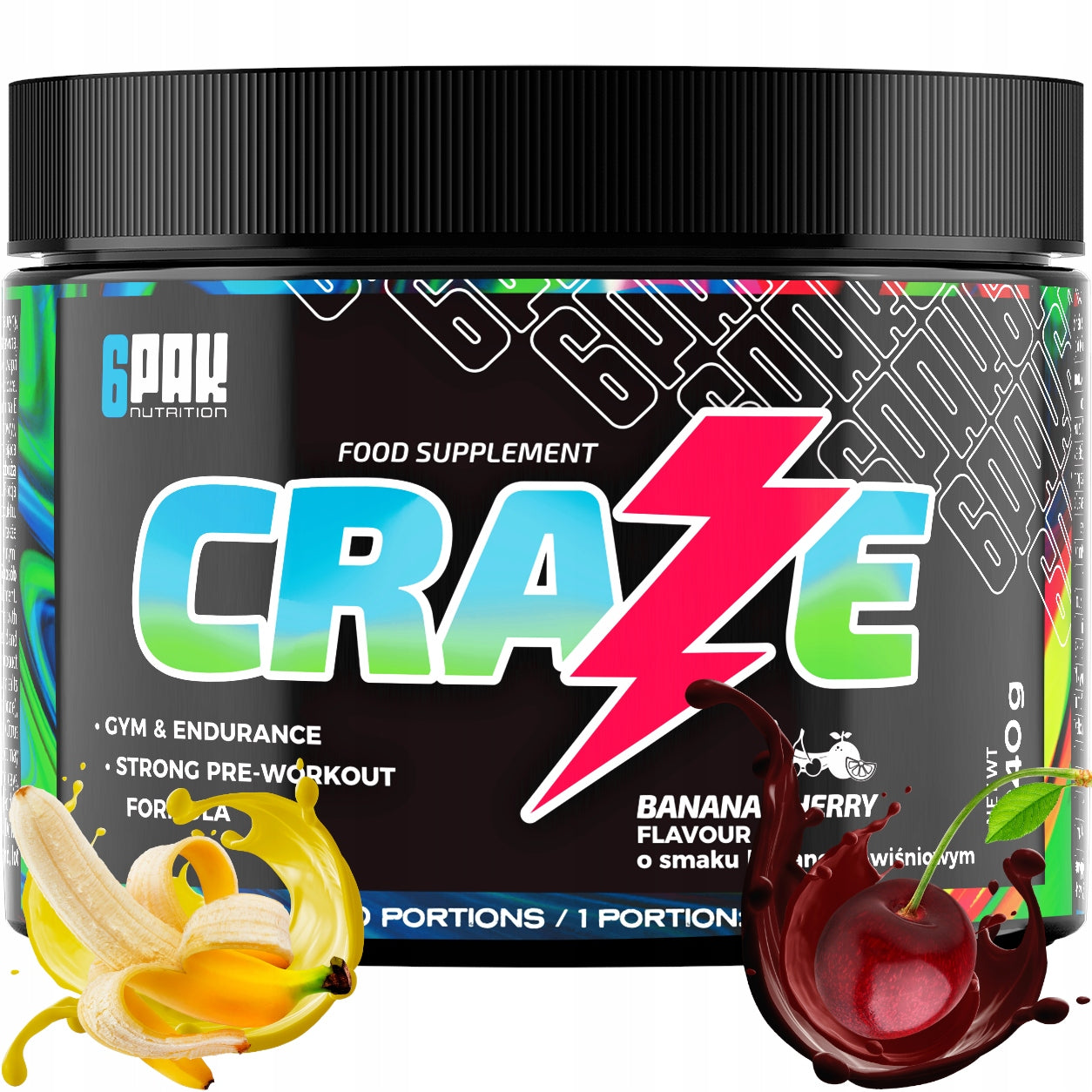 CRAZE Ultra Strong Pre-Workout Caffeine Beta-Alanine STRENGTH ENERGY