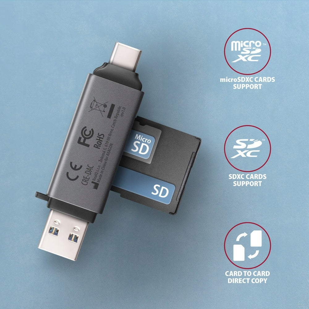 CRE-DAC USB3.2 Gen 1+ External Card Reader Manufacturer Axagon