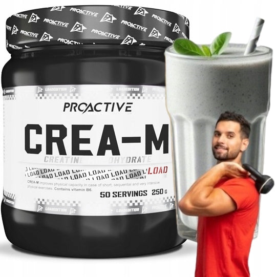 CREATINE FLAVOUR Monohydrate Powder ProActive Crea-M LOAD NATURAL 250g