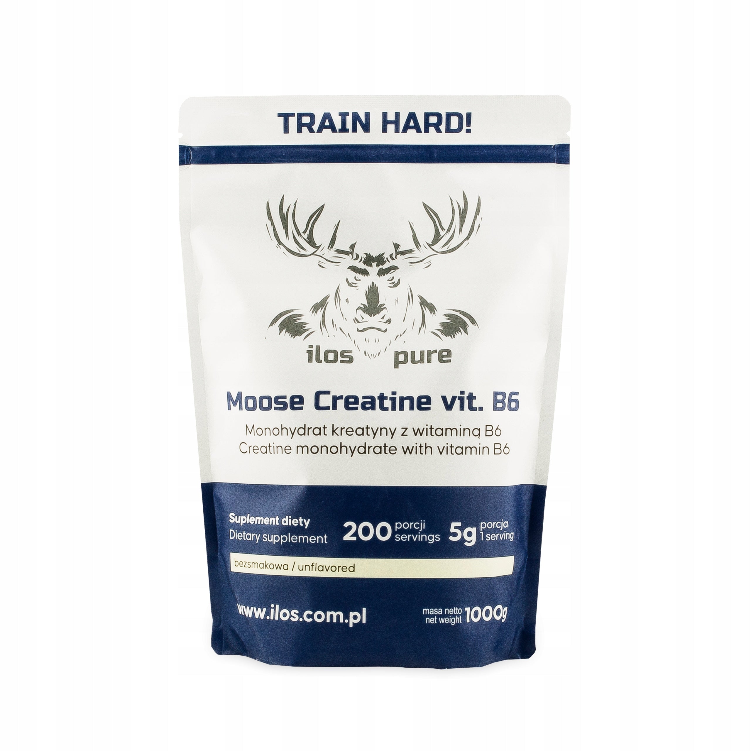 CREATINE MONOHYDRATE 1000g ilos ELK STRENGTH - natural taste pure 1kg