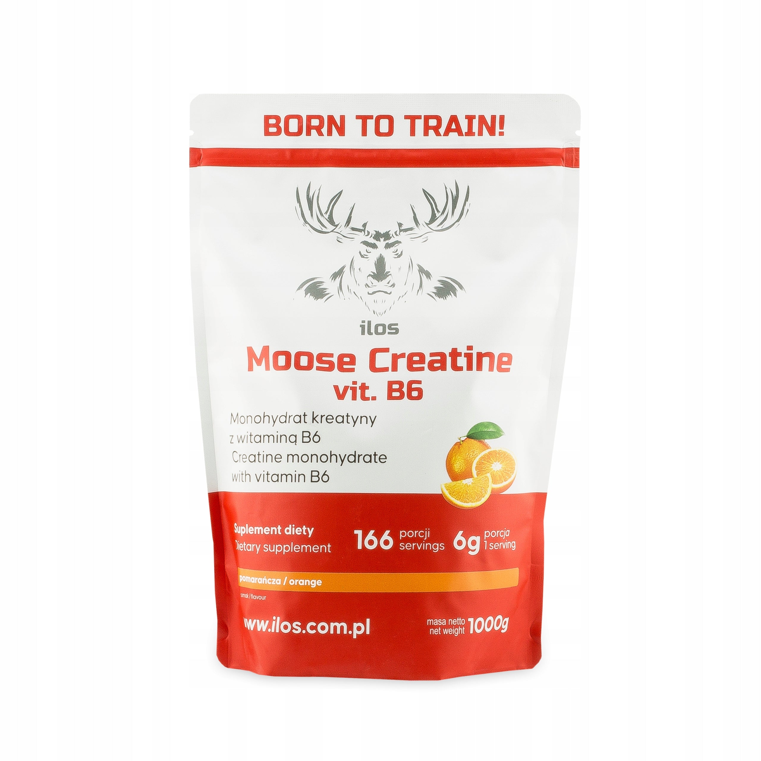 CREATINE MONOHYDRATE 1000g - ilos ELK STRENGTH - orange flavour 1kg