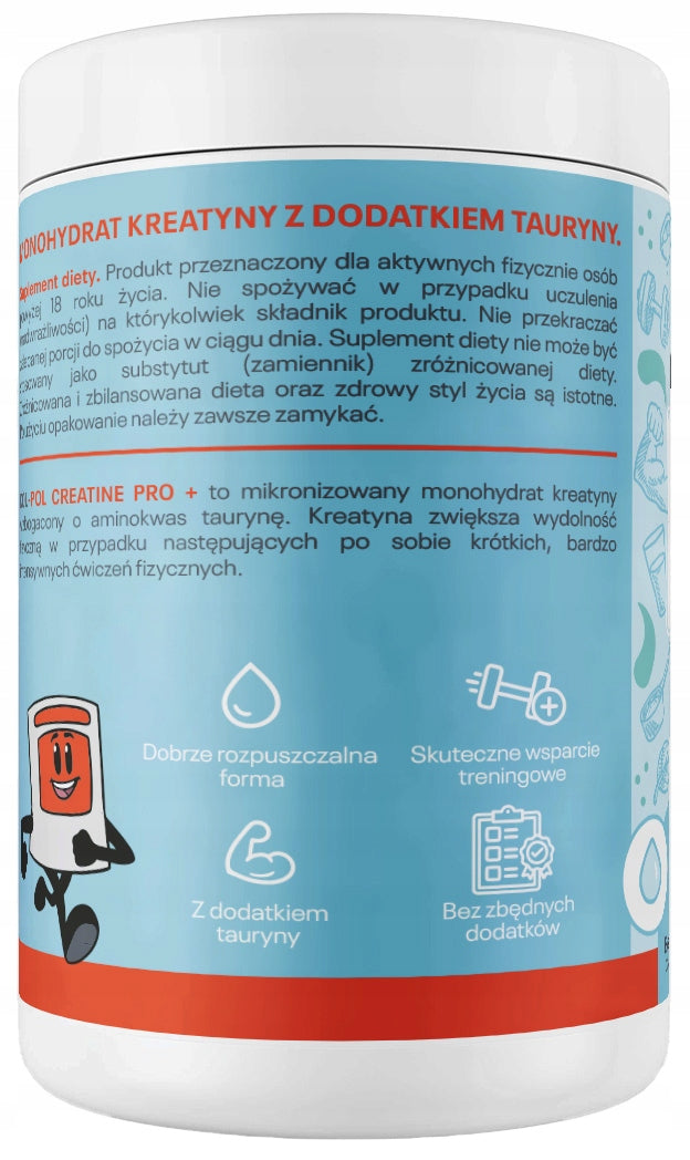 CREATINE MONOHYDRATE 500g Natural Creatine Pro + Taurine Supplement Kol-Pol EAN (GTIN) 5904041072512