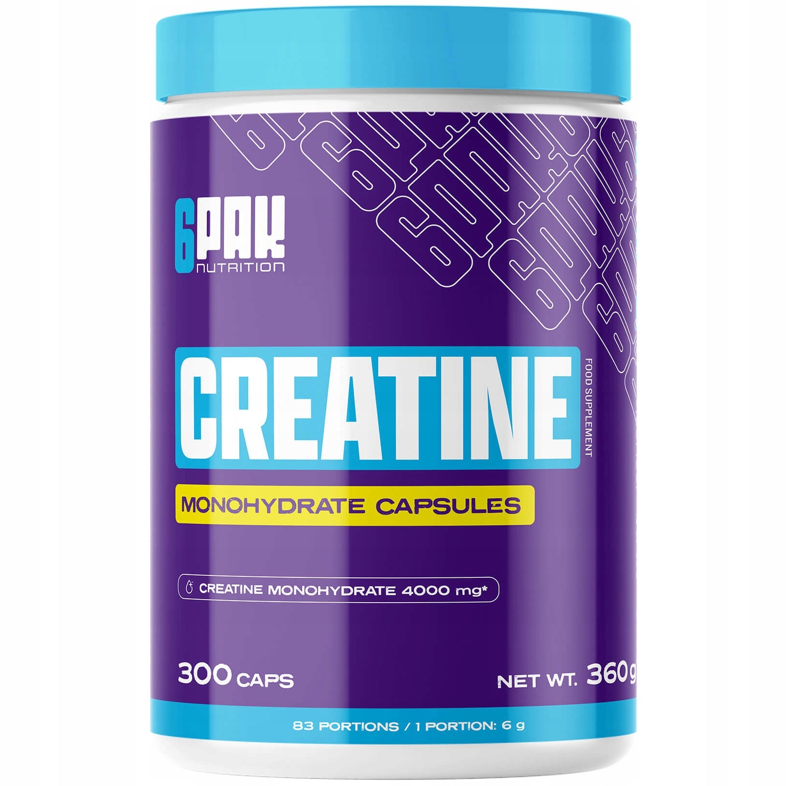 CREATINE MONOHYDRATE CAPS 6PAK 300 Capsules Creatine Without Added Sugar Power
