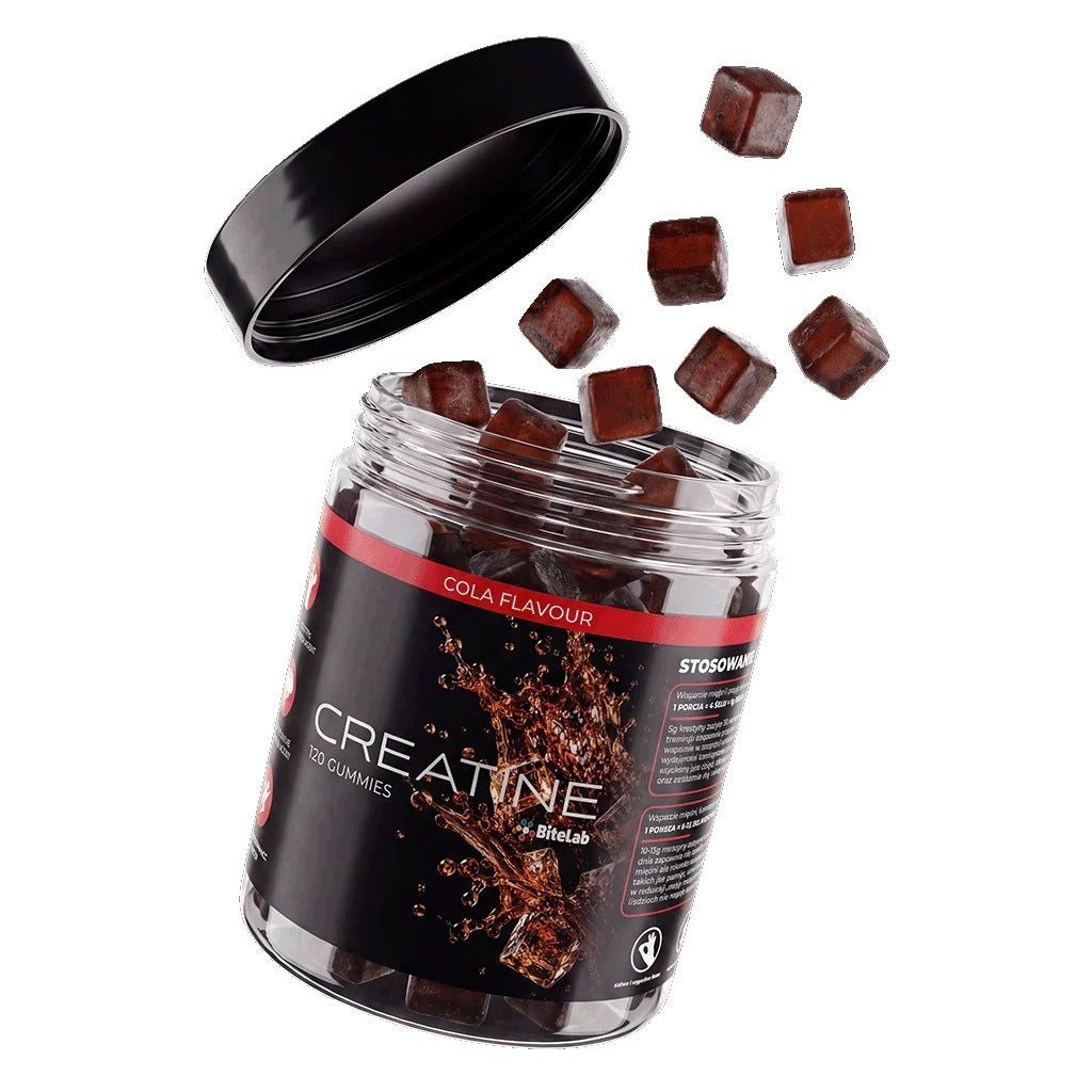 CREATINE MONOHYDRATE JELLY BEANS COLA 120 PCS BCAA TAURINE COLLAGEN B12 BETAINE Expiration date at least 1 year from the date of purchase