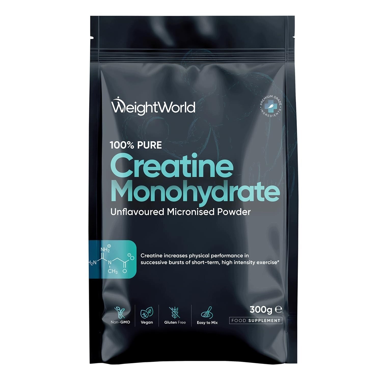 CREATINE MONOHYDRATE POWDER 300 G VEGAN MICRONIZED CREATINE IN