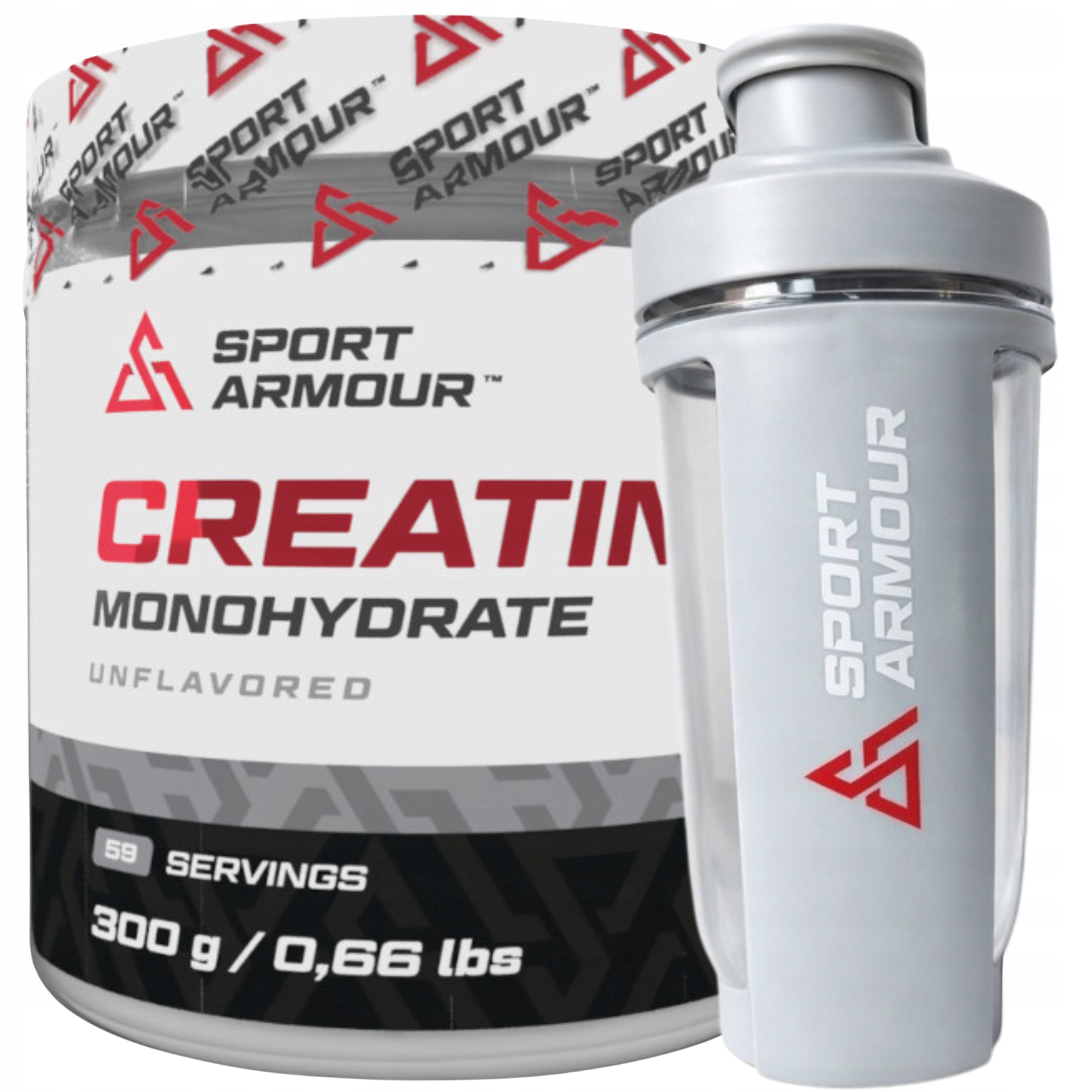 CREATINE MONOHYDRATE SPORT ARMOUR 300g TASTELESS WITH TAURINE PREMIUM CREATINE