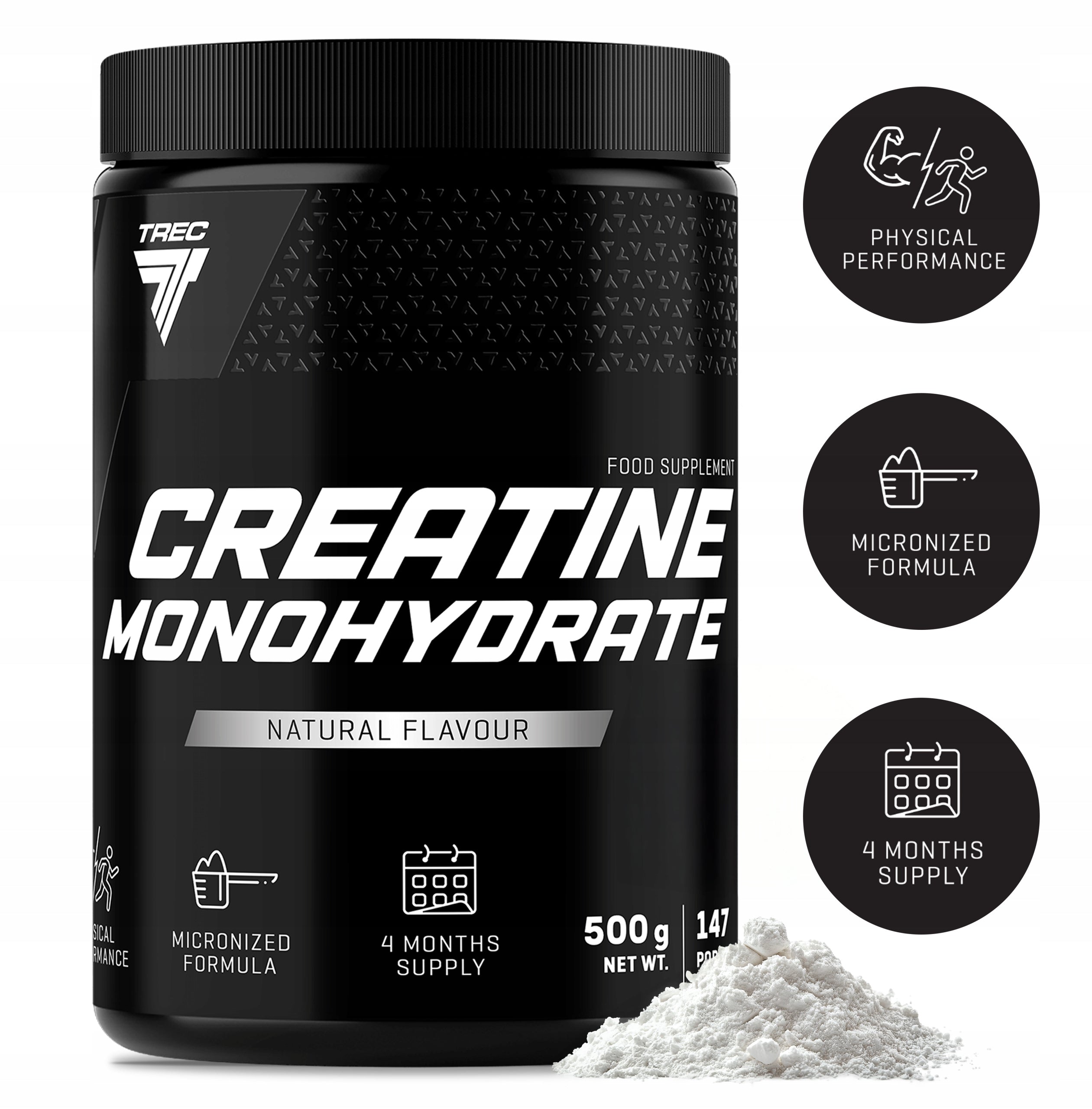 CREATINE MONOHYDRATE Trec Creatine Monohydrate 500 g 99,99% Natural 147 por