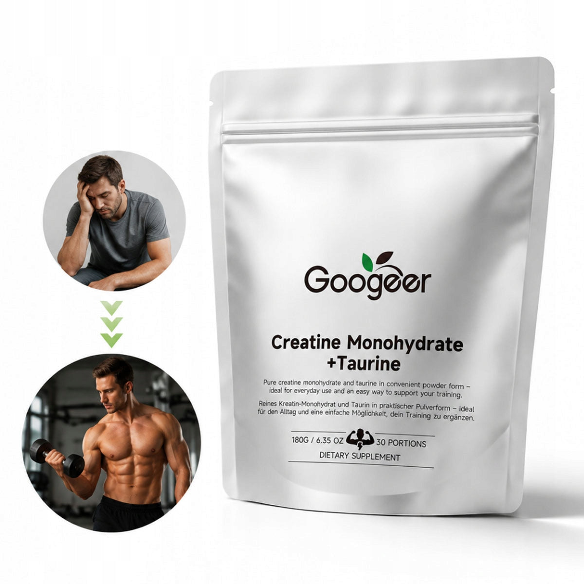 CREATINE Micronized Monohydrate + TAURINE Muscle Strength Mass