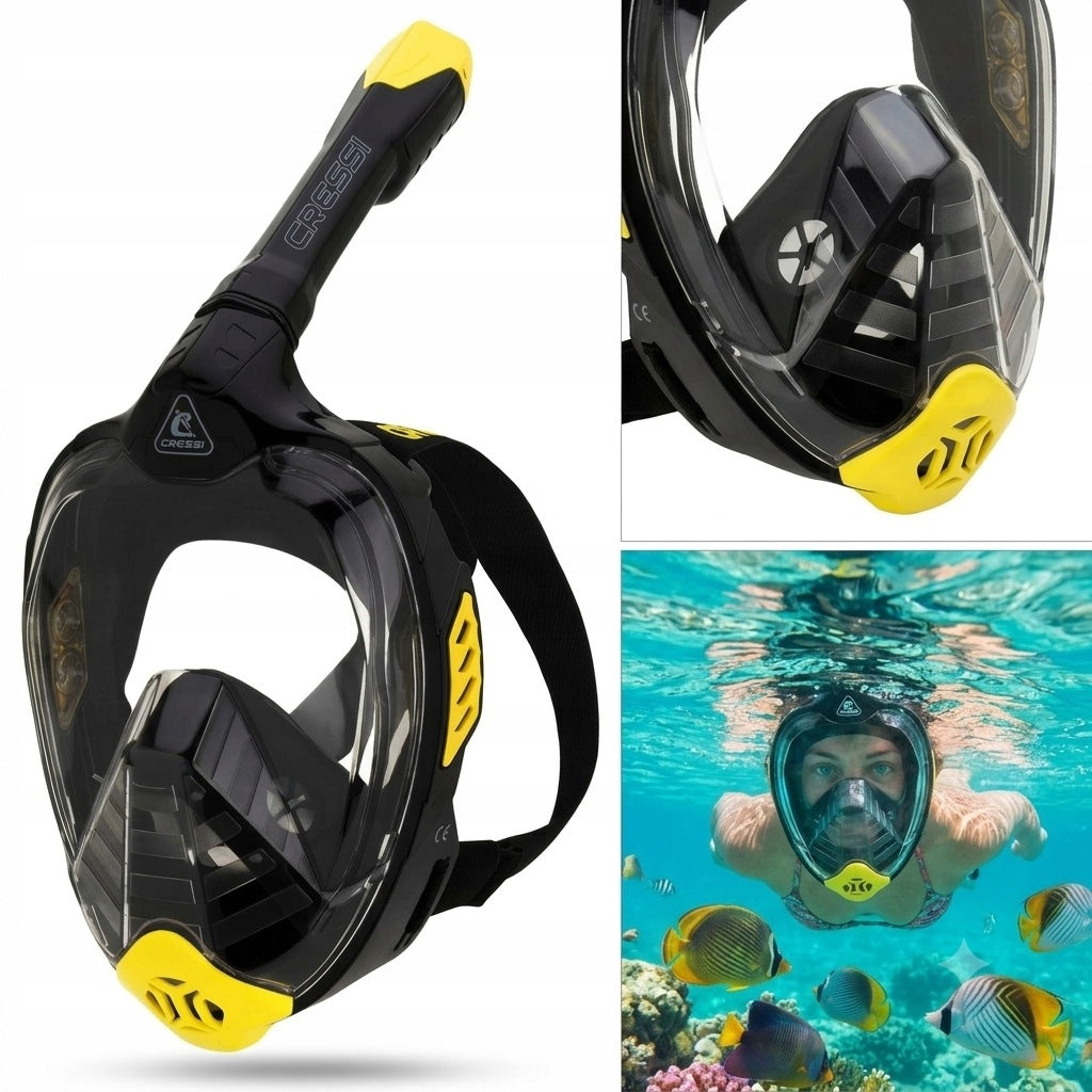 CRESSI MASKA PEŁNOTWARZOWA do snorkelingu Bali L XL sucha fajka czarna
