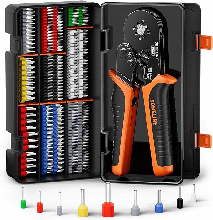 CRIMPING MACHINE FOR CABLE SLEEVES PLIERS 0,25-10MM + SET OF 770 BUSHINGS