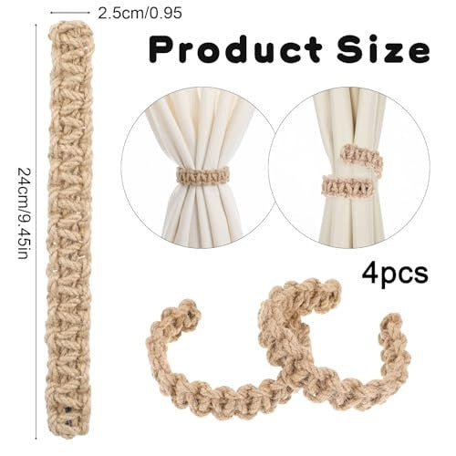 CRINKLE HANDLES FOR CURTAINS BOHO COTTON BRAIDED SET OF 4 COTTON Manufacturer code SWC5908807023411