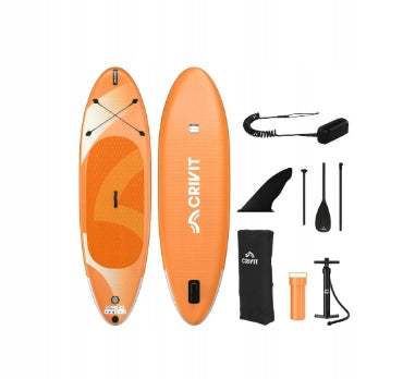 CRIVIT Stylish large strong SUP board for swimming 305 cm orange set