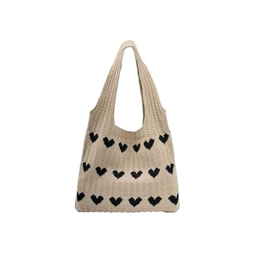 CROCHETED SHOULDER BAG HEART FOR GIRL TO WORK SCHOOL HOME Brand no brand