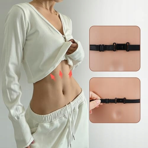 CROPSTAR STRAPS FOR T-SHIRTS ADJUSTABLE ELASTIC FOR WOMEN BLACK WHITE Manufacturer code Bez marki