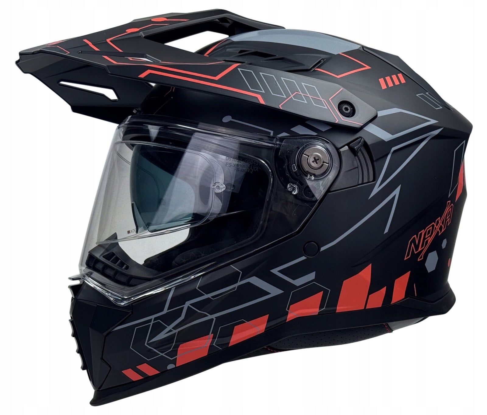CROSS ENDURO HELMET NAXA BLACK ORANGE MAT PINLOCK SIZE XL