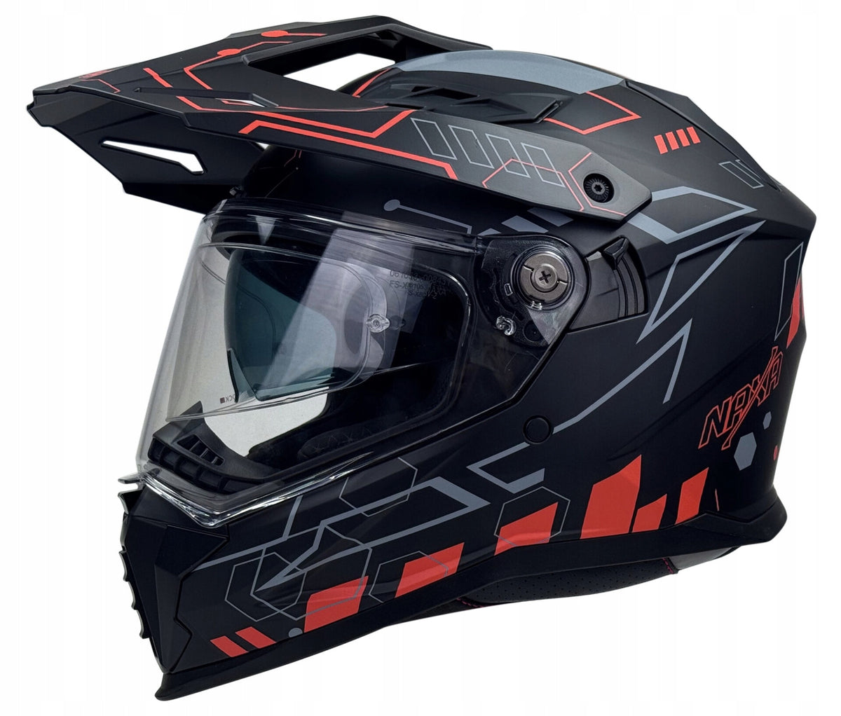 CROSS ENDURO HELMET NAXA BLACK ORANGE MAT PINLOCK SIZE XL