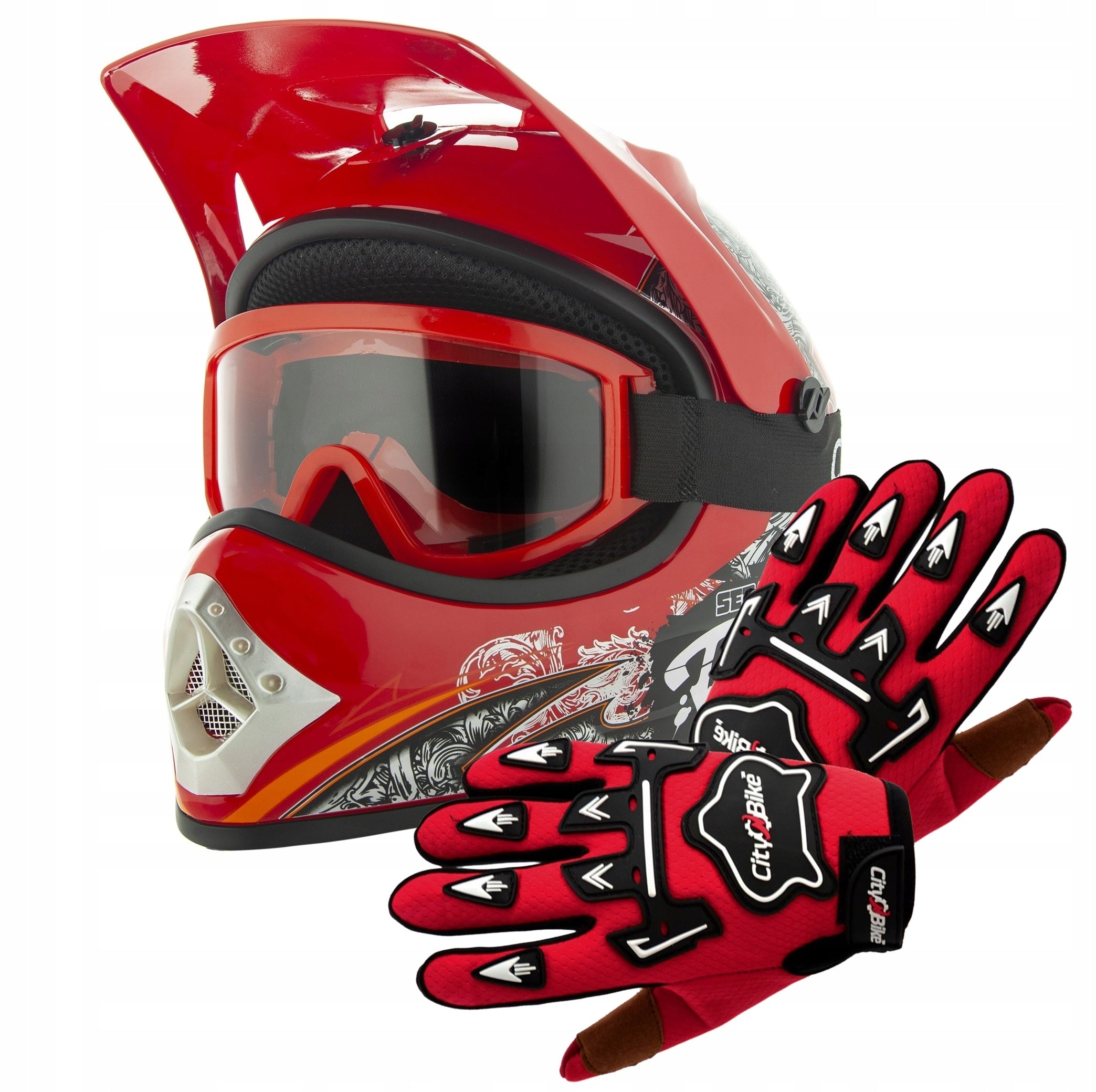 CROSS HELMET CHILDREN ENDURO QUAD L +GLOVES+GOGLES