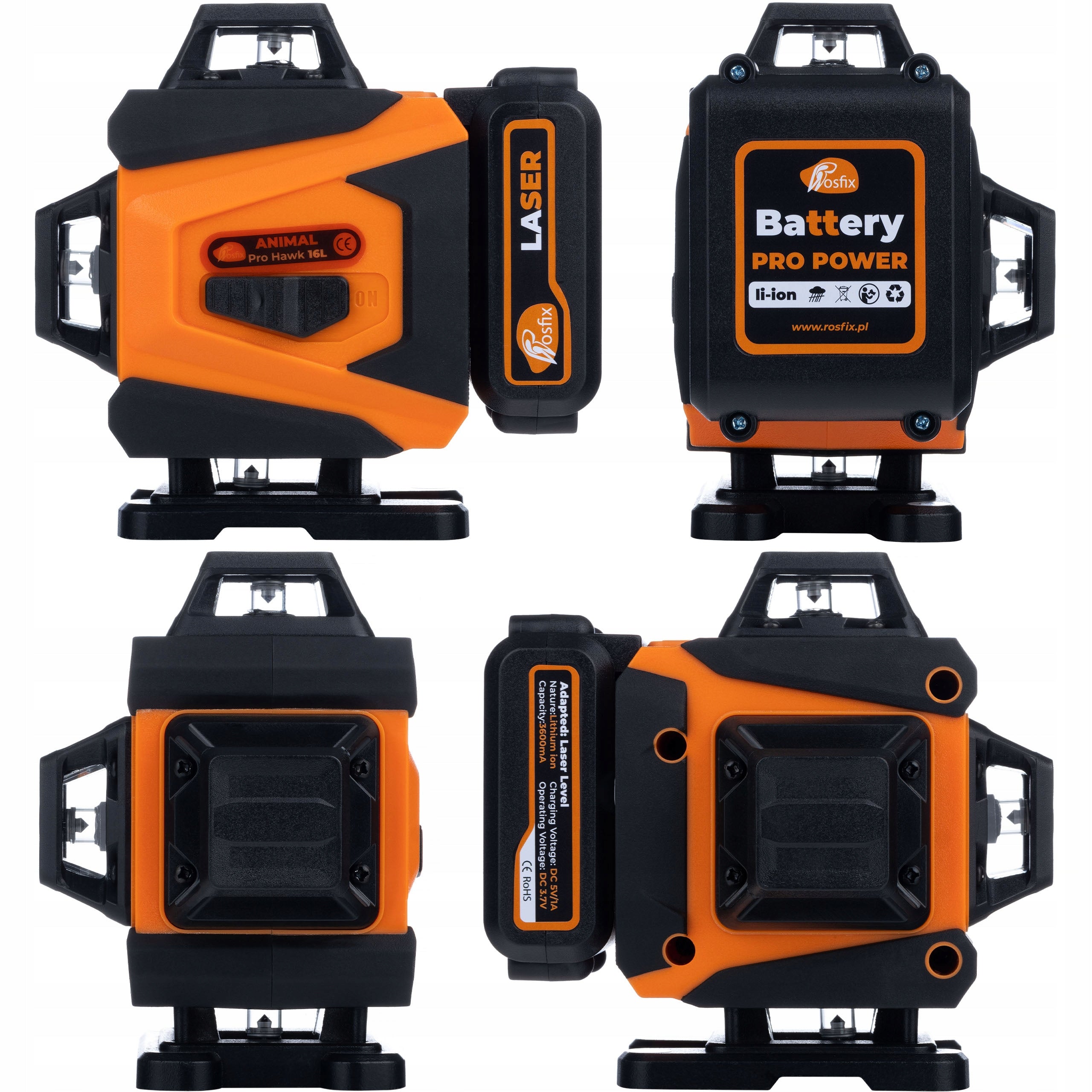 CROSS LASER LEVEL 360 16L DETERMINATION OF BEVELS 2x AKU PLATFORM PILOT Brand Rosfix