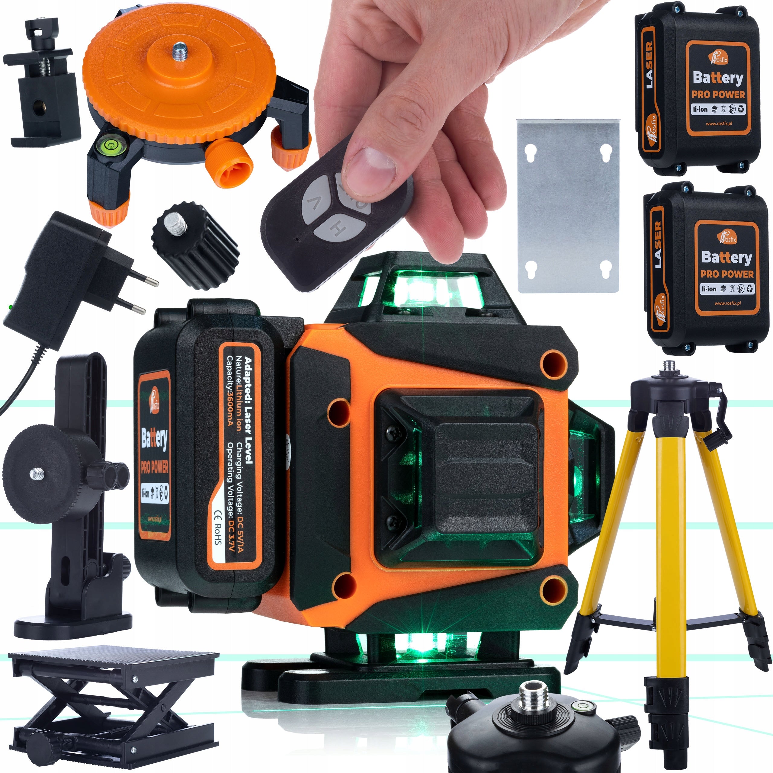 CROSS LASER LEVEL 360 16L TRIPOD BEVEL DETERMINATION 2x AKU USB