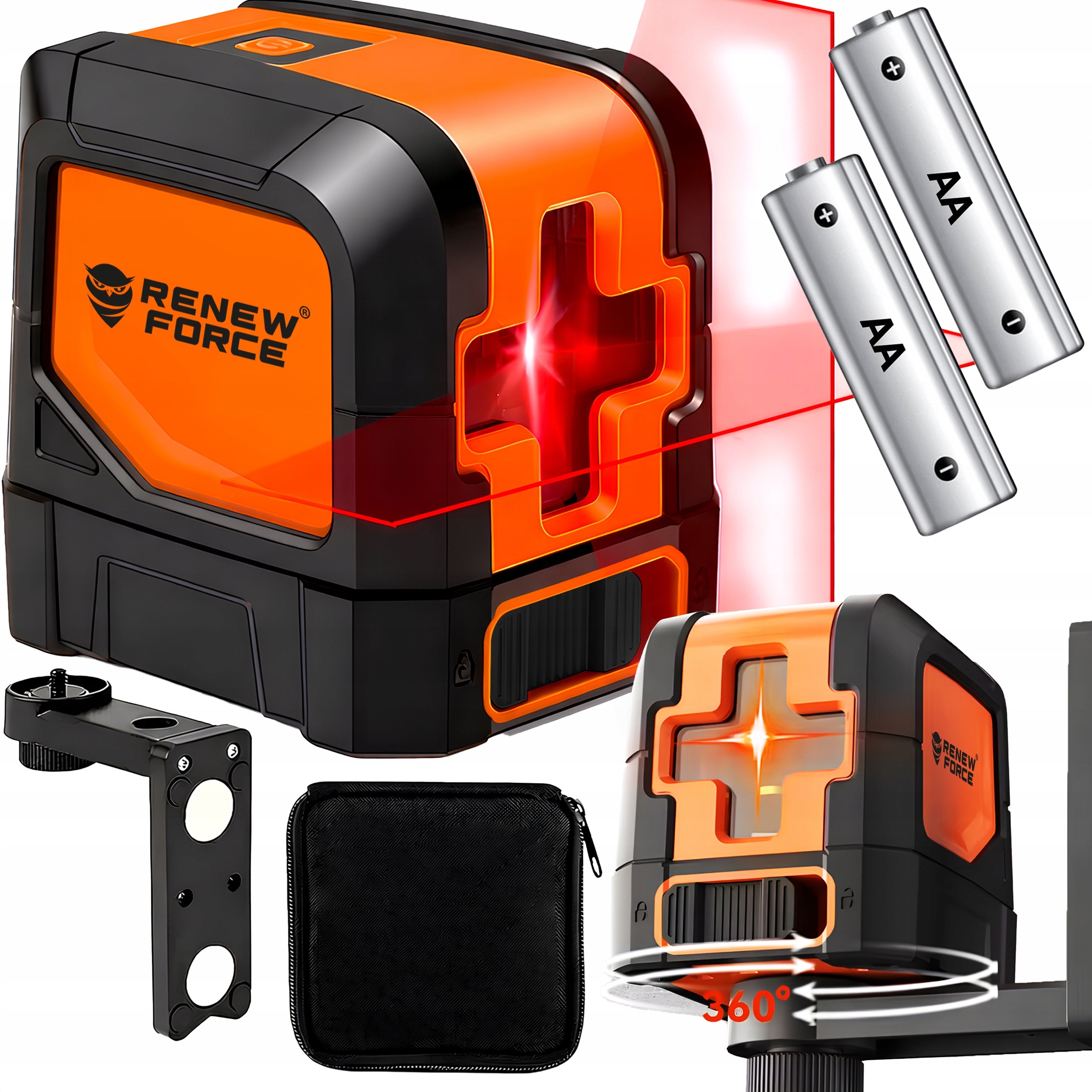 CROSS LASER LEVEL 360° 35M Self Leveling KIT + Case