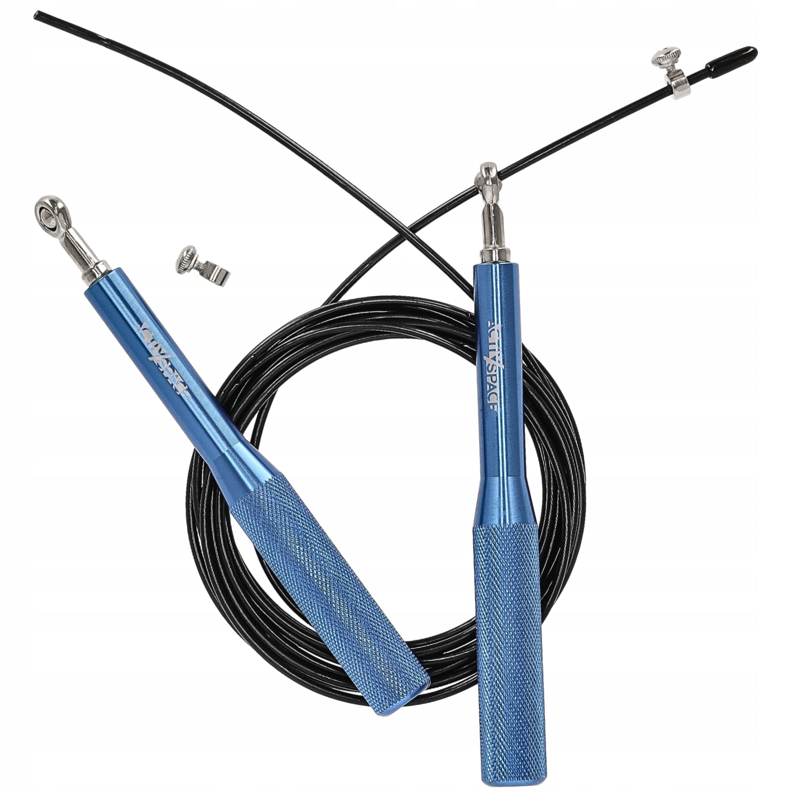 CROSSFIT ALUMINUM BOXING JUMP ROPE WITH BEARINGS ADJUSTABLE FITNESS SPEED Color blue