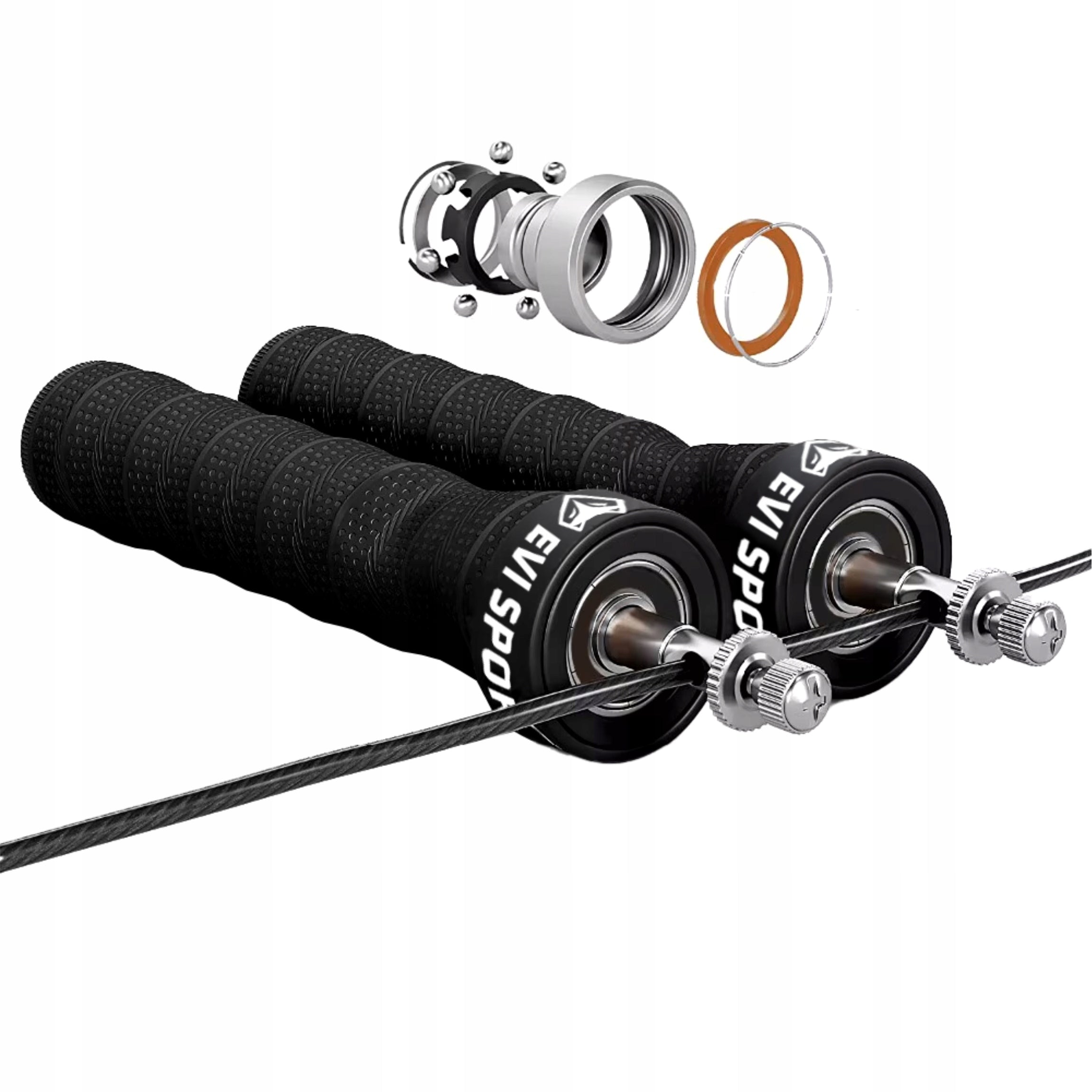CROSSFIT BOXING JUMP ROPE ADJUSTABLE WITH BEARINGS AND LOAD DURABLE Manufacturer code EVI SPORT CROSSFIT ROPE PRO+