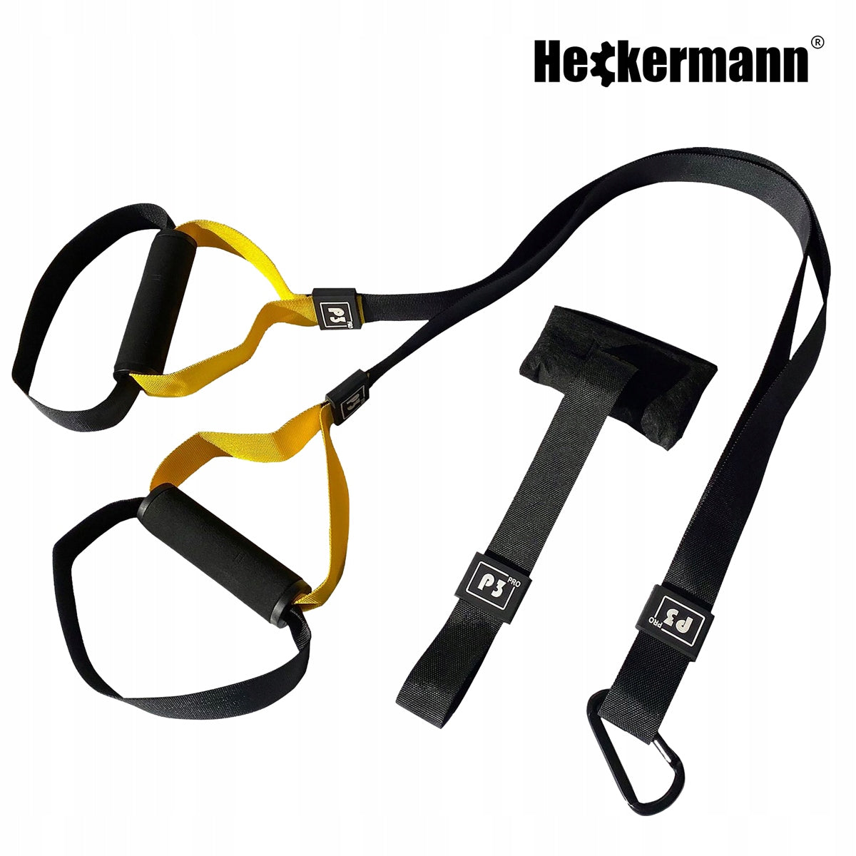 CROSSFIT EXERCISE TAPES RESISTANCE FIT BELTS TRAINING HANDLES WITH ACCESSORIES Color yellow