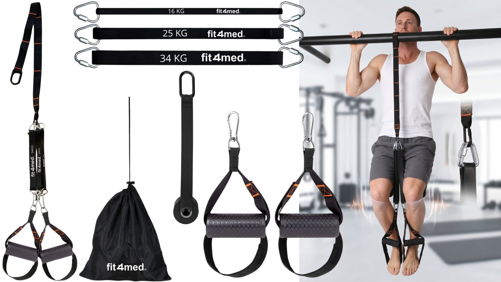 CROSSFIT EXERCISE TAPES TRX TRAINING BELTS ADJUSTMENT 16-75KG ACCESSORIES Width 20 mm
