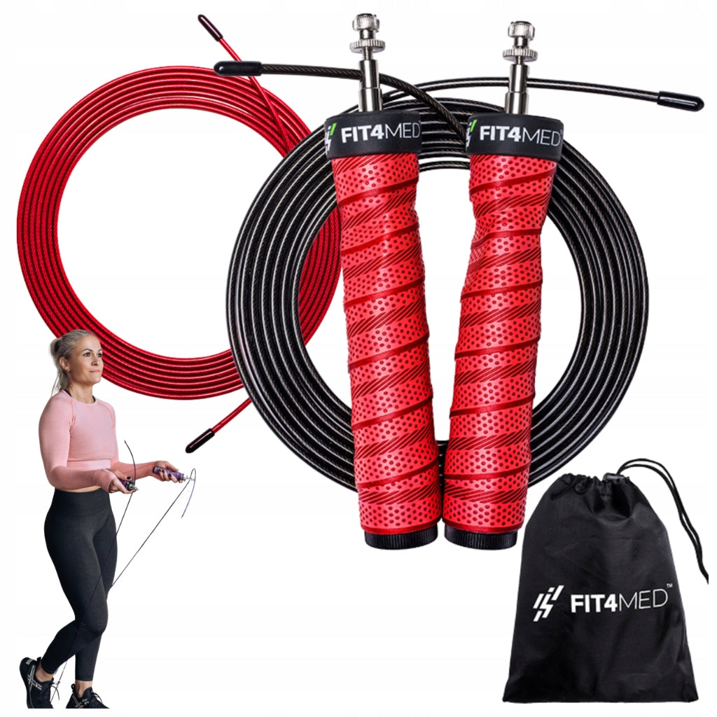 CROSSFIT STEEL JUMP ROPE WITH BEARINGS FIT4MED 2 LINKS FOR FITNESS EXERCISES Brand Fit4Med