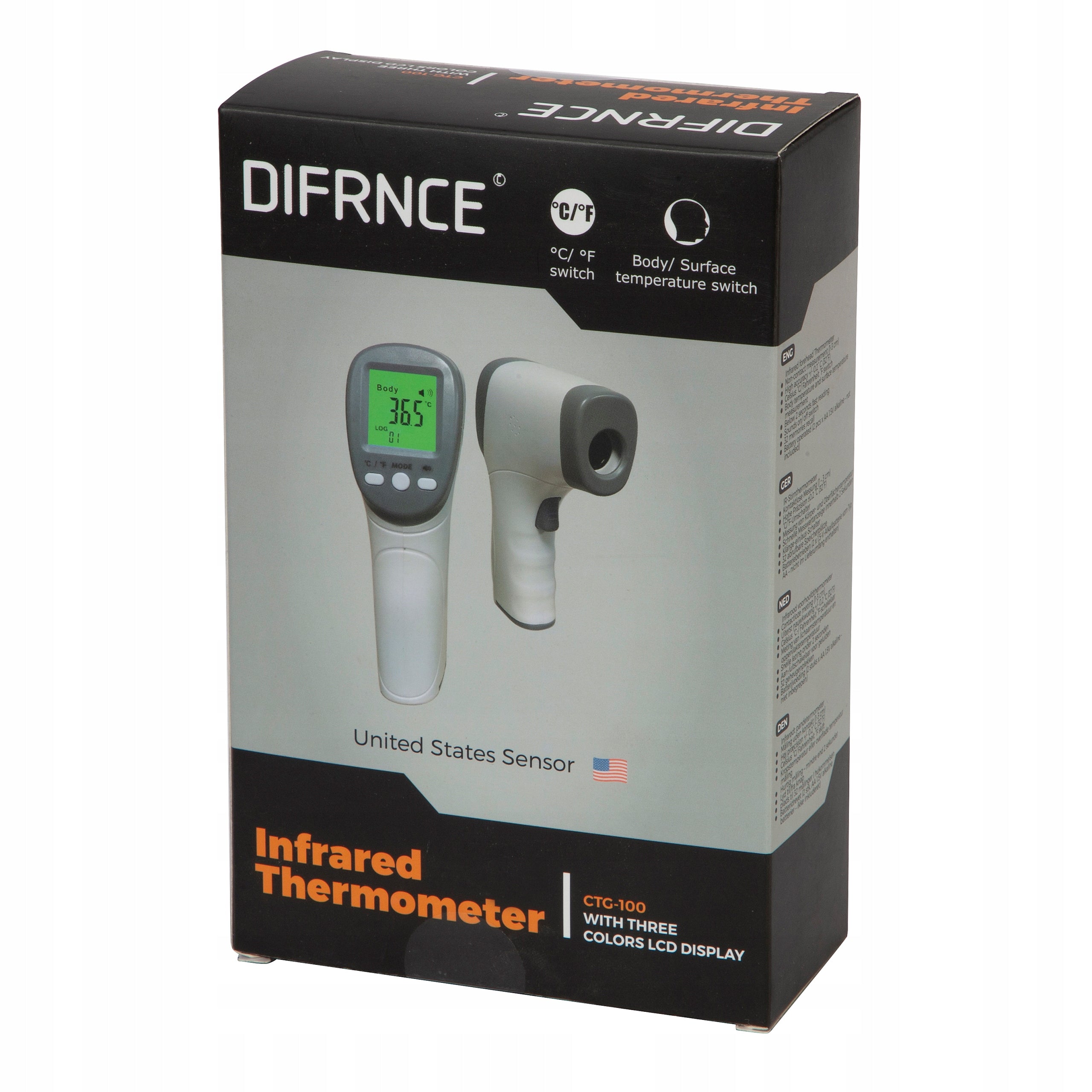 CTG-100 Non-Contact Electronic Infrared Forehead Thermometer Batteries included no