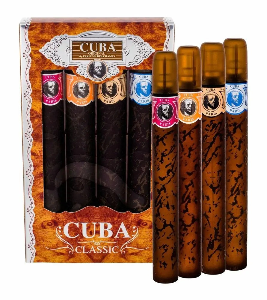 CUBA CLASSIC MEN'S SET 4PCS EAU DE TOILETTE CIGARO GOLD BLUE RED ORANGE Manufacturer code 5425017732372