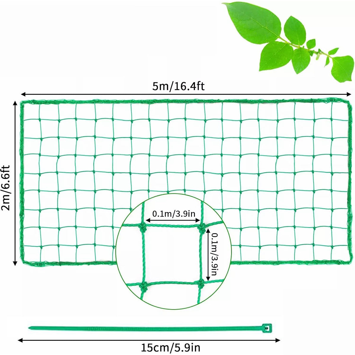 CUCUMBER NET FOR CLIMBING PLANTS 2x 5m VEGETABLES TOMATOES GARDEN SUPPORT Length 5 m