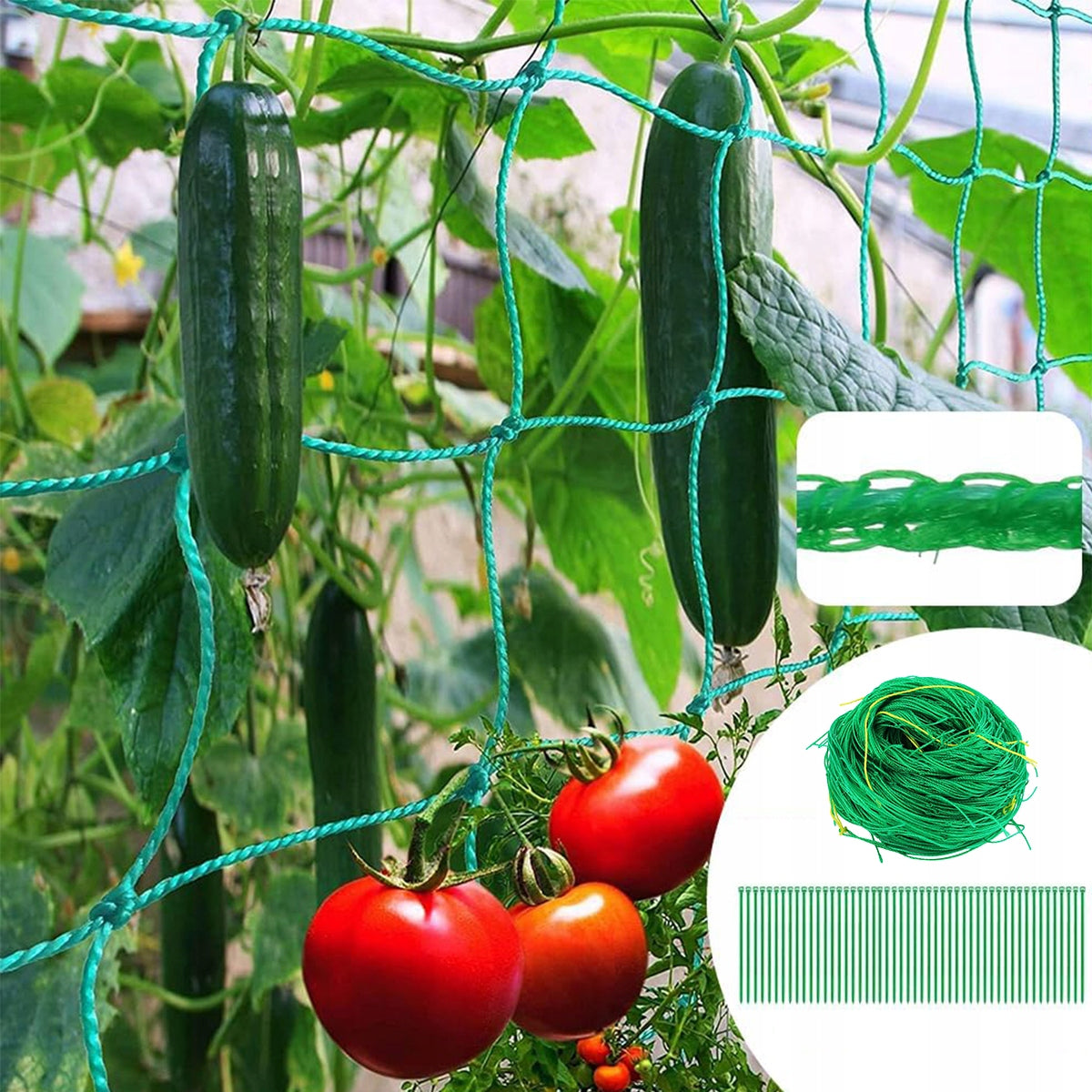 CUCUMBER NET FOR CLIMBING PLANTS 2x 5m VEGETABLES TOMATOES GARDEN SUPPORT Manufacturer code 6910334155267