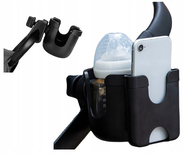 CUP AND PHONE HOLDER FOR STROLLER 2in1 UNIVERSAL
