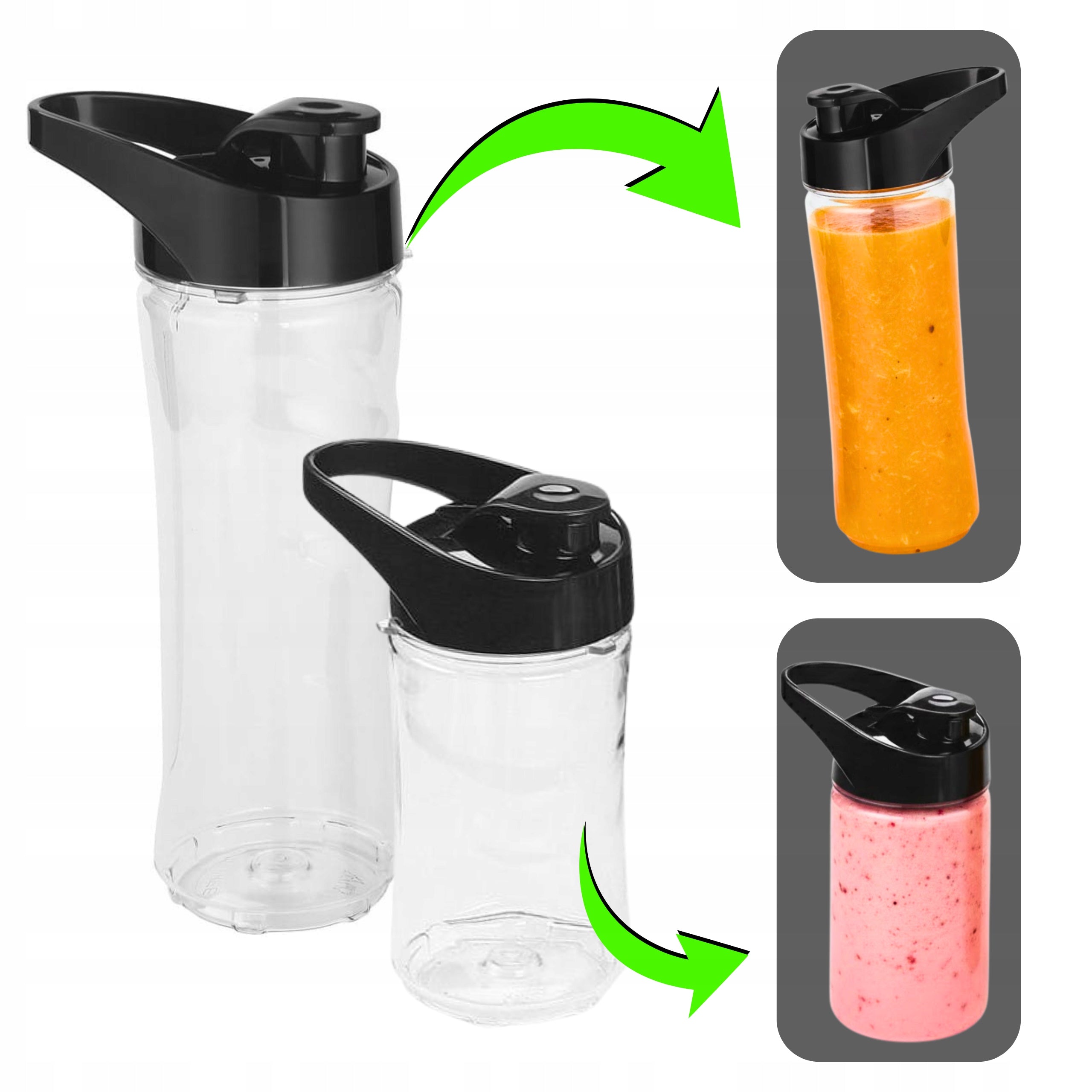 CUP BLENDER 1500W ICE COCKTAIL SMOOTHIE MIXER 2 WATER BOTTLES + GRINDER Dominant color silver