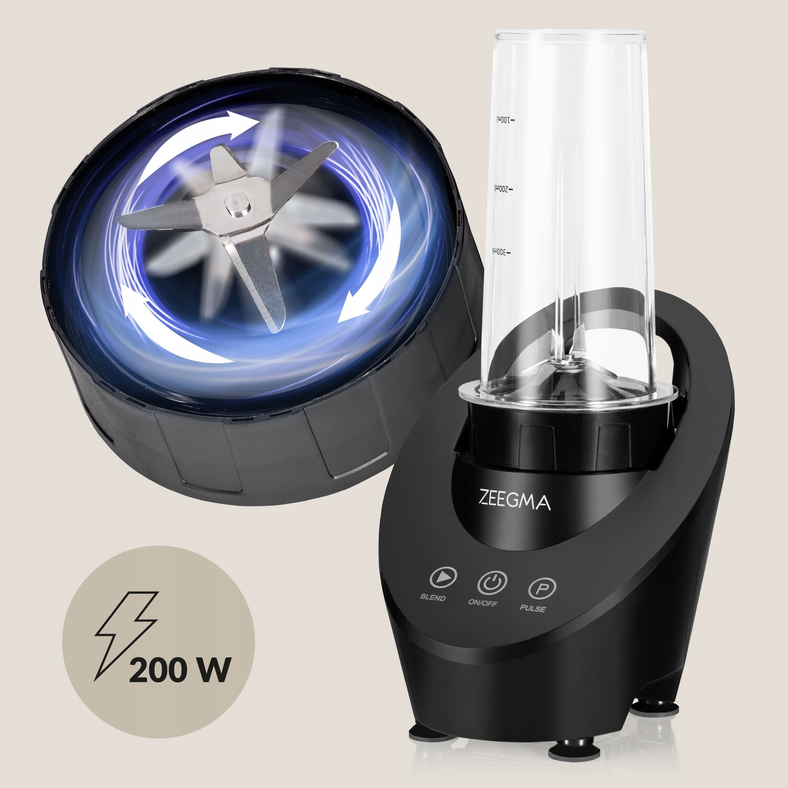 CUP BLENDER FOR MAGNETIC COCKTAILS STRONG CRUSHES ICE 2xBIDDONY Brand Zeegma