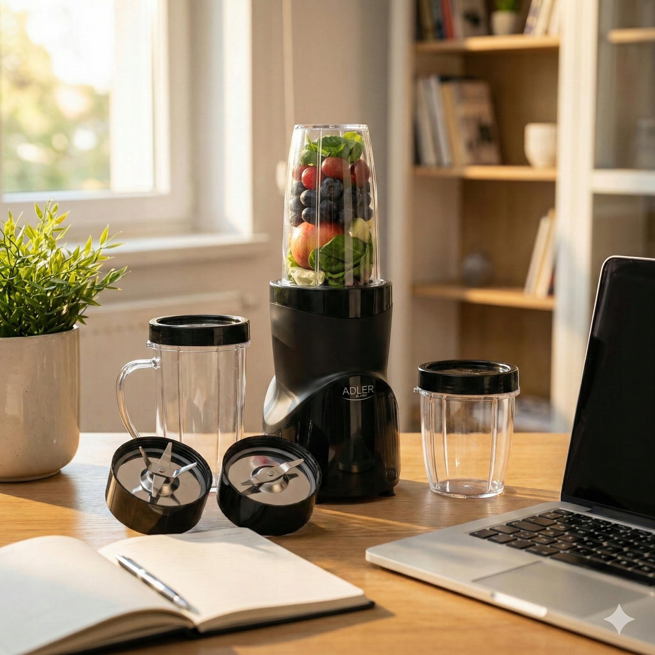 CUP BLENDER FOR SMOOTHIE 1200W + 4 WATER BOTTLES CUPS BPA FREE Manufacturer code Blender kichowy do smoothie koktajli 4084b