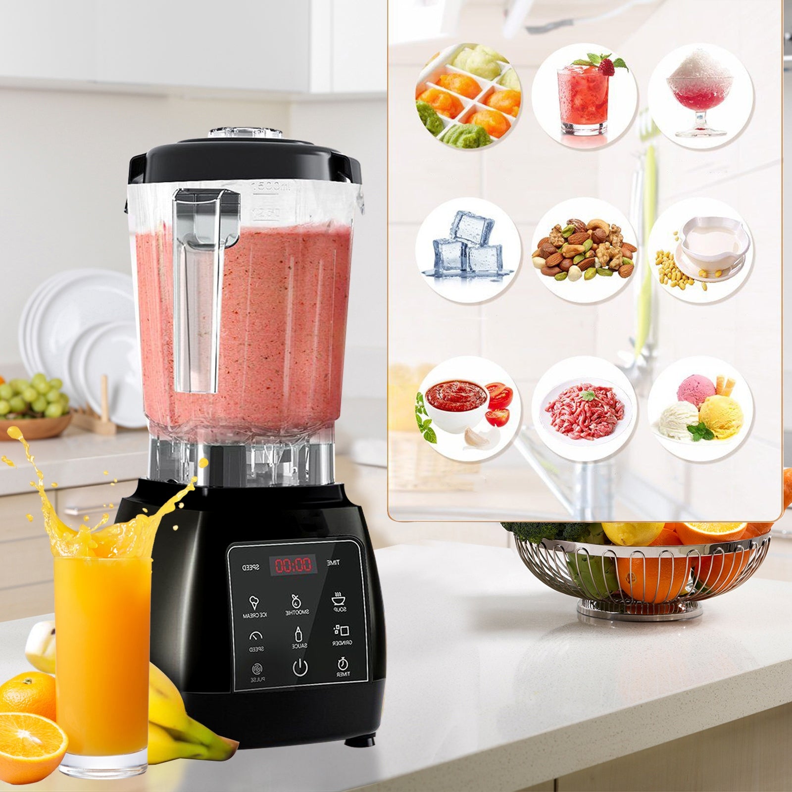 CUP BLENDER FOR SMOOTHIE COCKTAILS GLASS COFFEE GRINDER CRUSHES ICE Model BLENDER KIELICHOWY