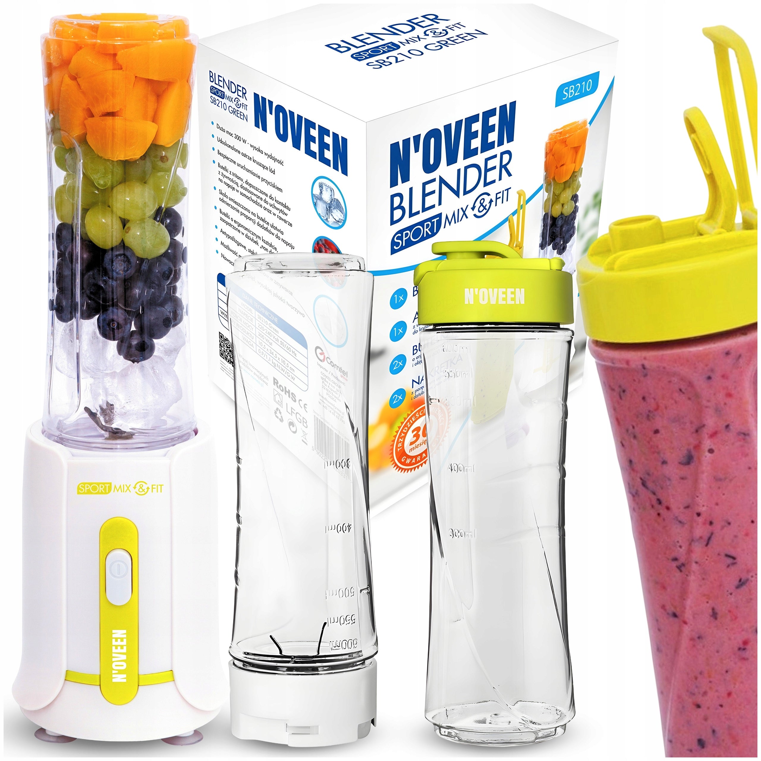 CUP BLENDER FOR SMOOTHIE N'OVEEN SB210 SPORT MIX 300W CRUSHES ICE