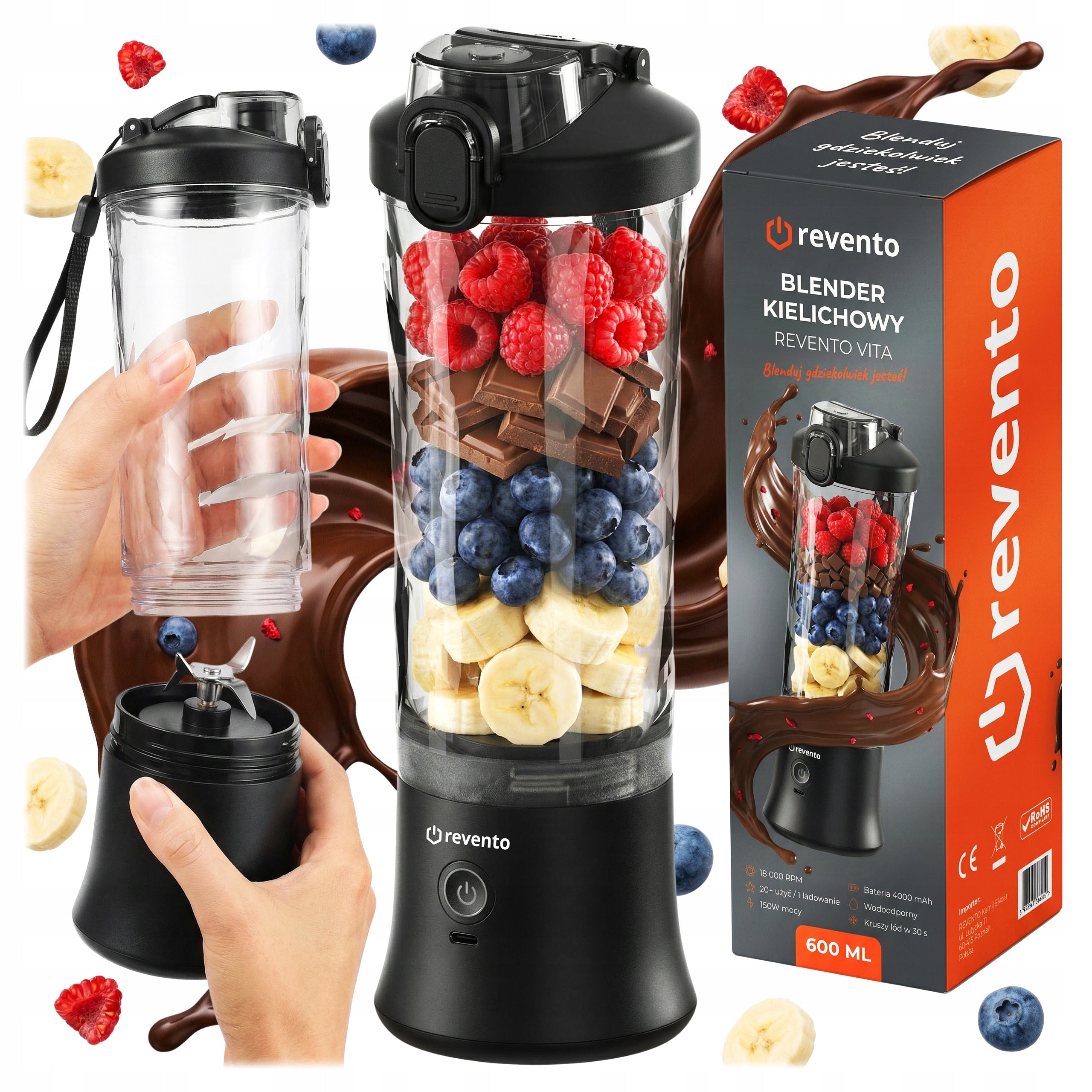 CUP BLENDER PORTABLE WIRELESS USB FOR PERSONAL SMOOTHIE 600ML