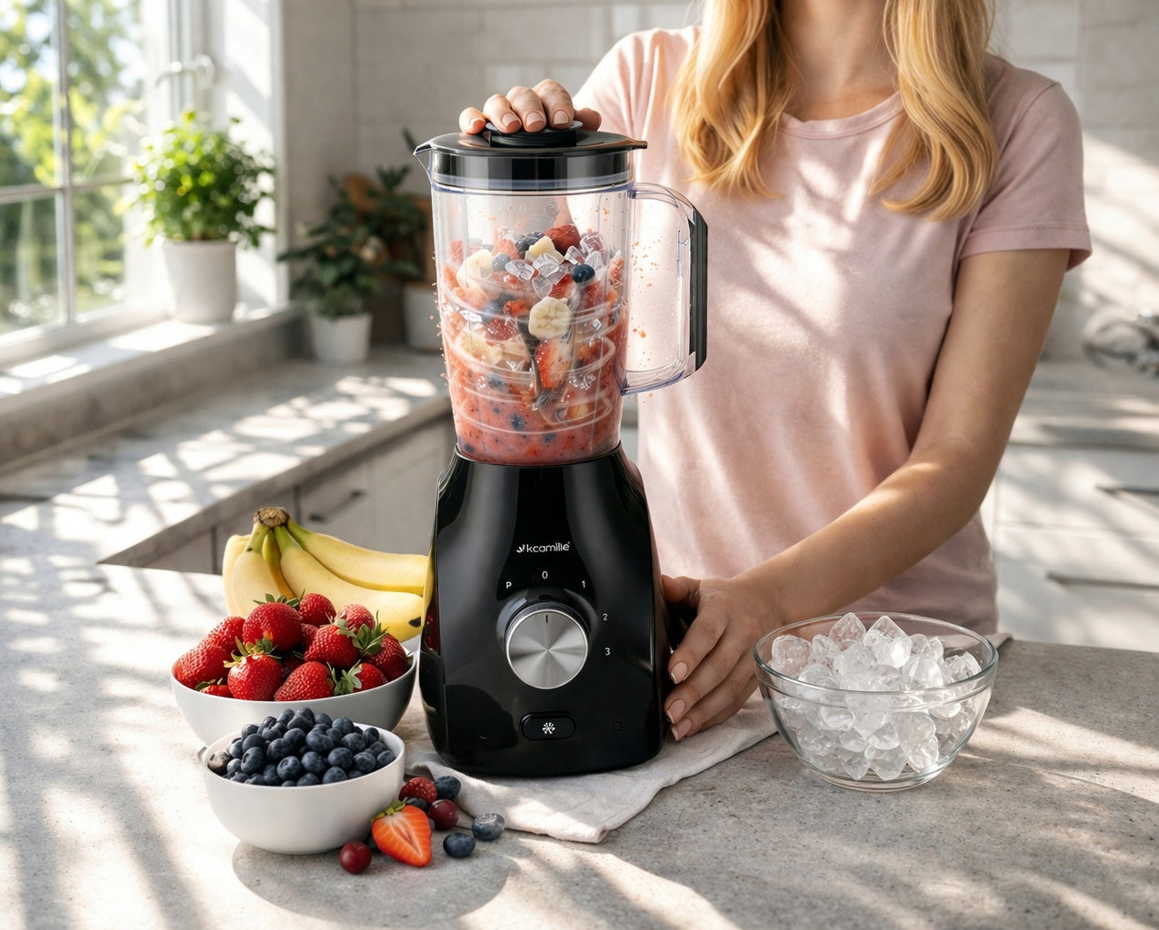 CUP BLENDER POWERFUL COCKTAIL MIXER + 2-IN-1 COFFEE GRINDER KAMILLE Packaging status original