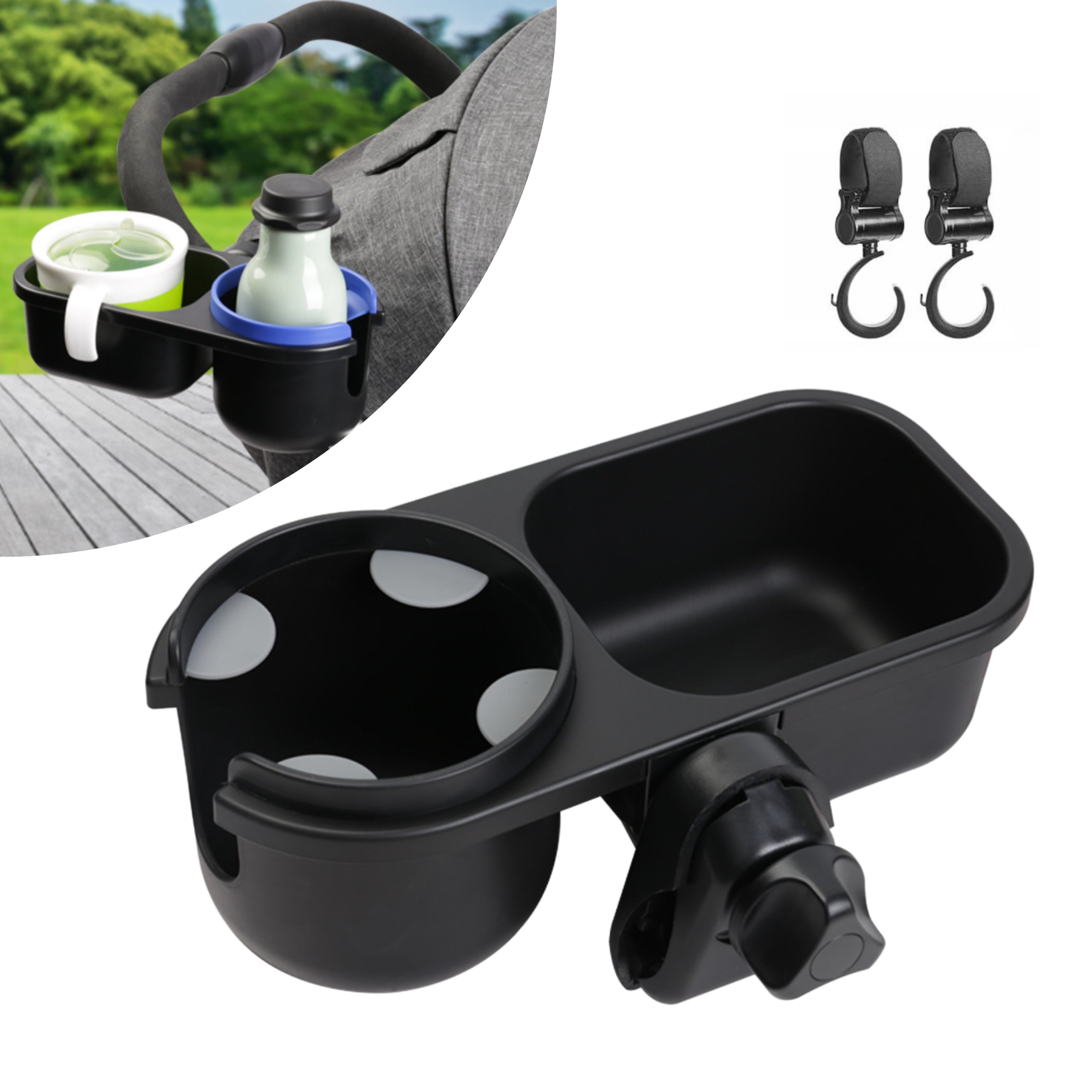 CUP TROLLEY HOLDER BOTTLE SNACKS 2in1 UNIVERSAL