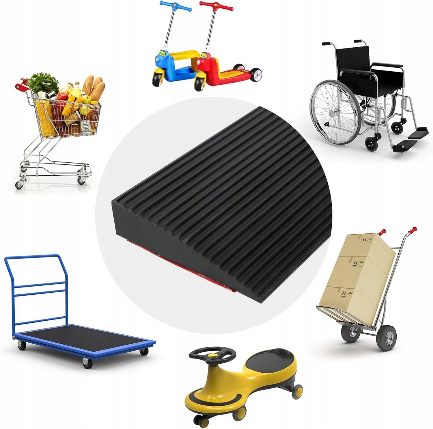 CURBSIDE THRESHOLD RAMP RUBBER OVERRUN DRIVEWAY WHEELCHAIRS 90X8X3 Brand Luka