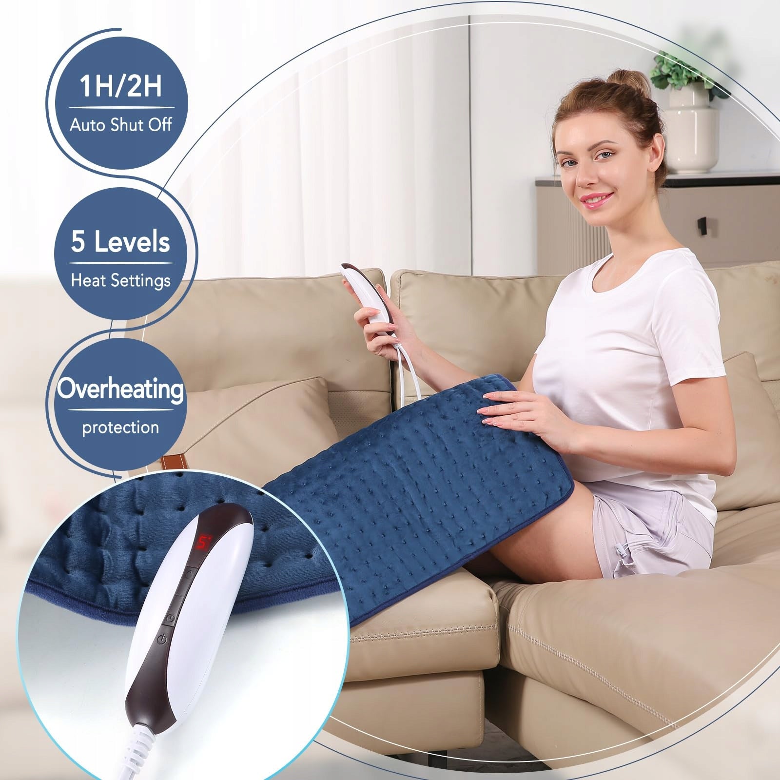 CURECURE Electric Pillow 50x60cm Back Shoulders Neck