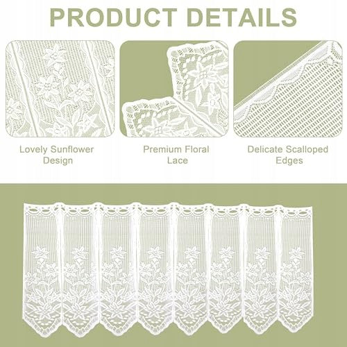 CURTAIN BISTRO FLORAL LINEN TRANSLUCENT FOR LIVING ROOM KITCHEN 2 STRIPES Manufacturer code Bez marki