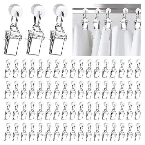 CURTAIN CLIPS WITH WHEELS METAL SET OF 70 PIECES METAL MOUNTING Brand no brand