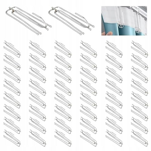CURTAIN HOOKS STAINLESS STEEL 4 PIN STRONG 60 PCS. metal Brand no brand