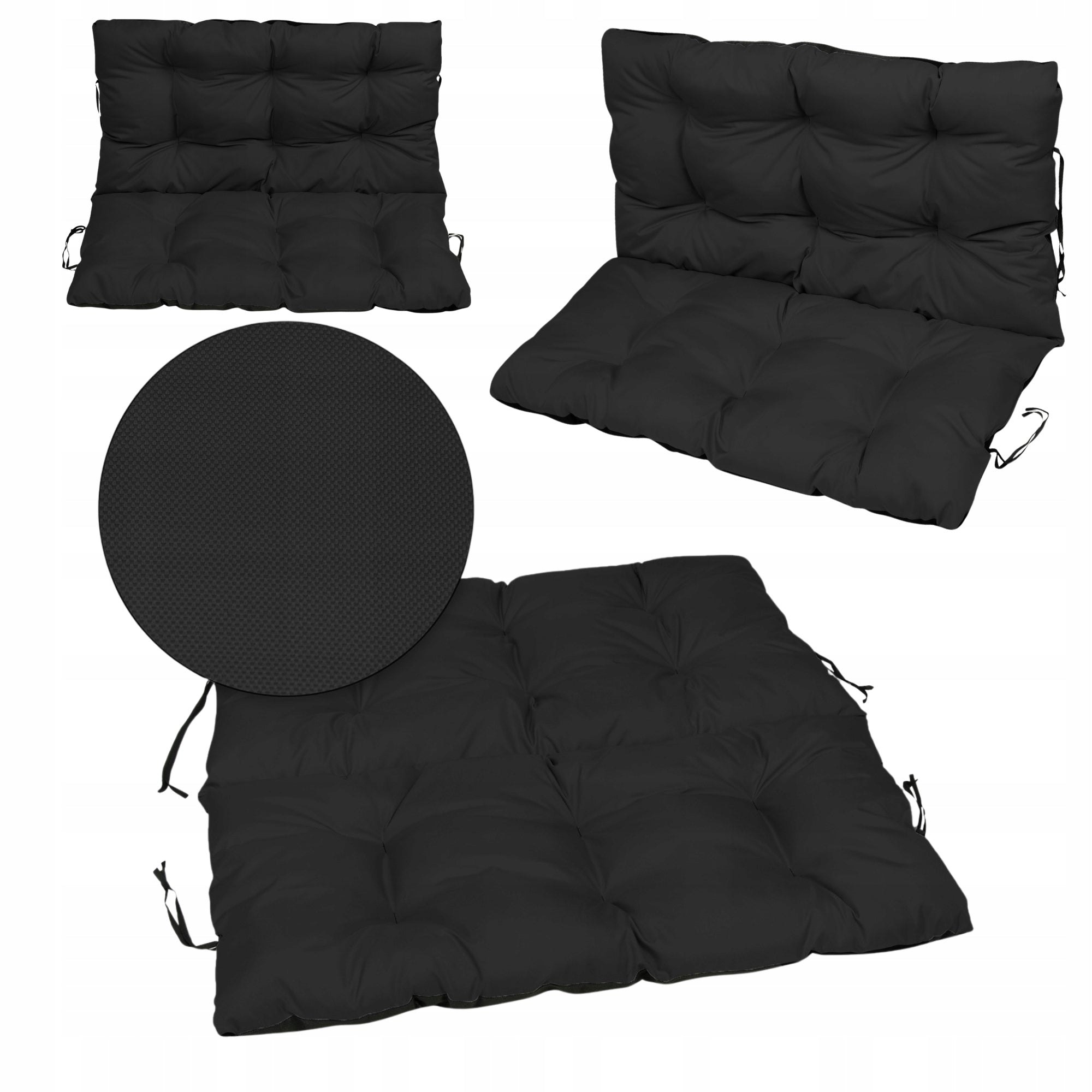 CUSHION garden cushion for swing bench WATERPROOF 120x60x50 BLACK