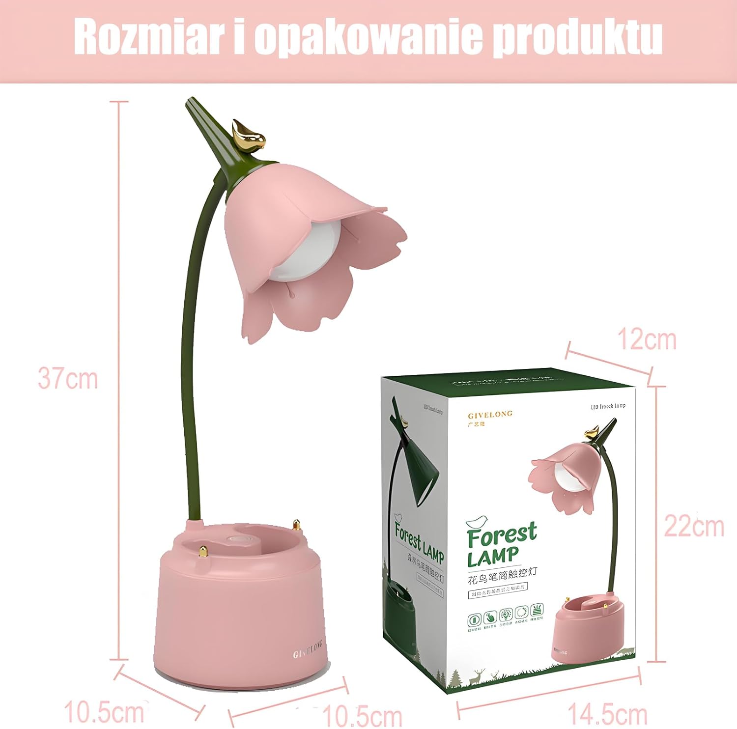 CUTE KAWAII LED DESK LAMP 3 COLOR MODES USB TOUCH