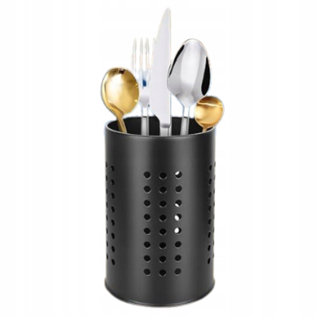 CUTLERY DRAINER CONTAINER METAL BLACK MAT CUTLERY ORGANIZER